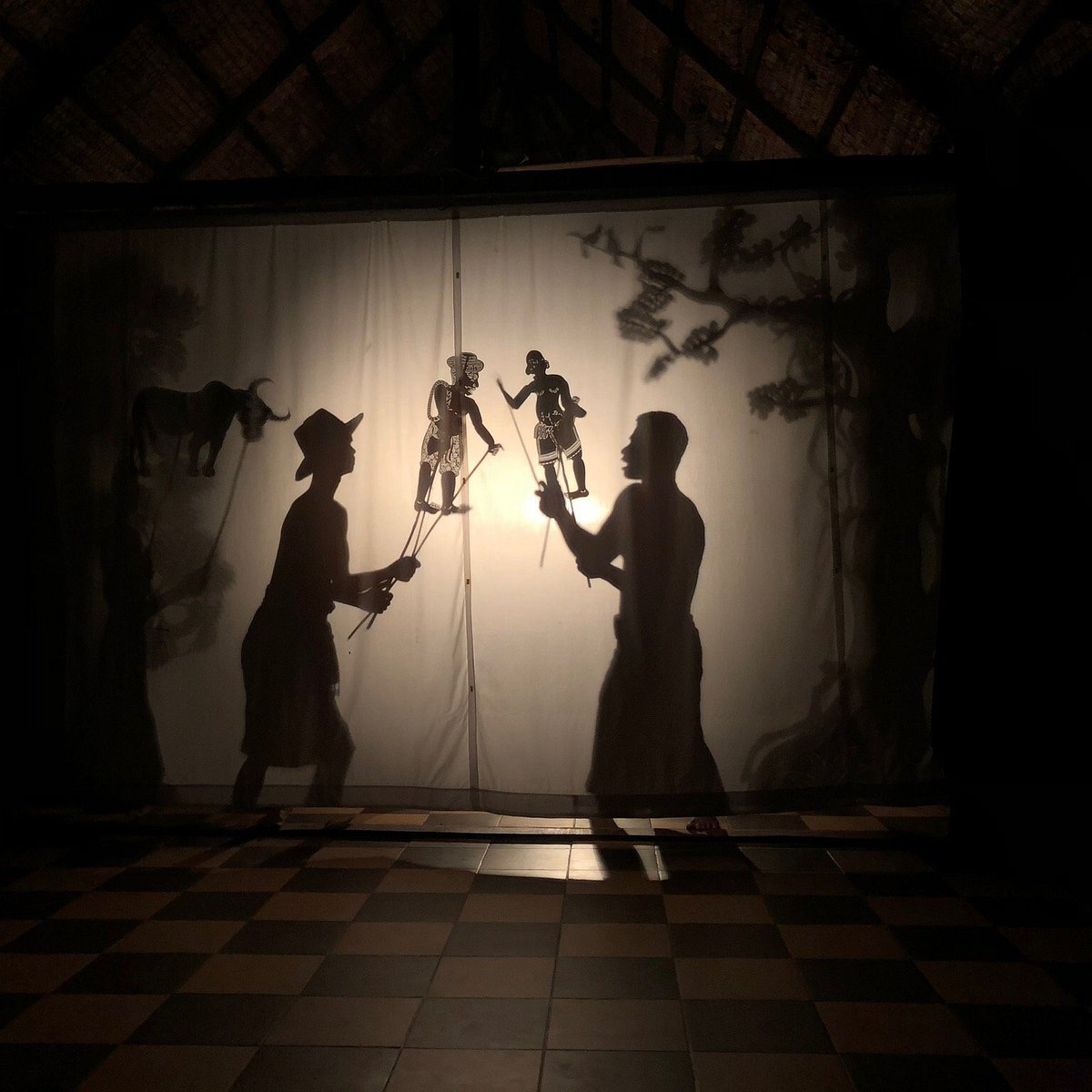 Théâtre d'ombres khmer Sbek Thom lors d'un voyage organisé Vietnam Cambodge